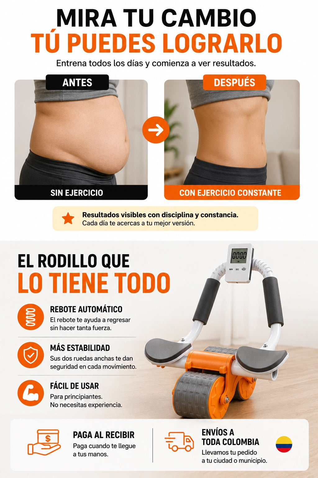 Rodillo Abdominal con Rebote