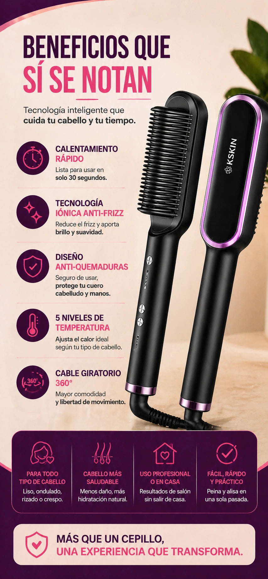 Lisara™ — cabello liso sin frizz en minutos