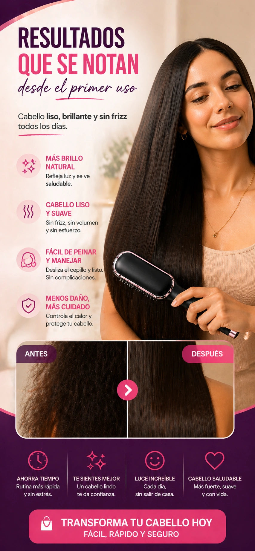 Lisara™ — cabello liso sin frizz en minutos