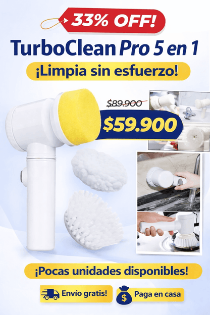 TurboClean Pro – Cepillo Eléctrico 5 en 1