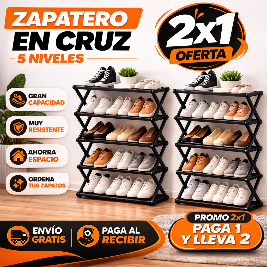 Zapatero en Cruz de 5 Niveles (Promoción 2x1)