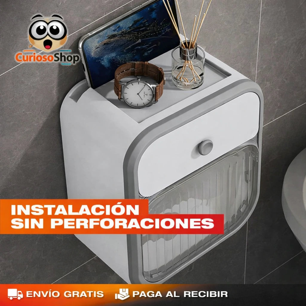 Organizador de Baño 3 en 1 con Cajón + Soporte Celular (2X1)