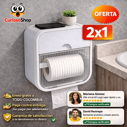 Organizador de Baño 3 en 1 con Cajón + Soporte Celular (2X1)