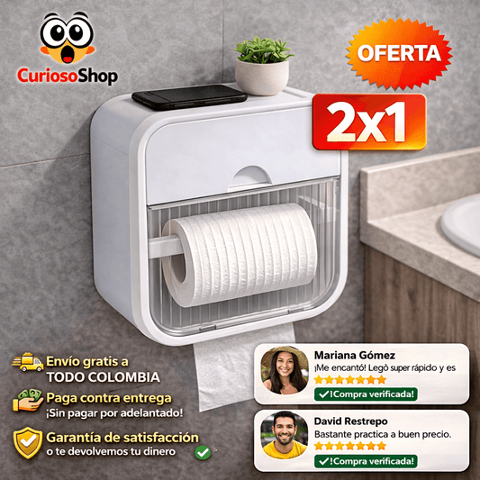 Organizador de Baño 3 en 1 con Cajón + Soporte Celular (2X1)