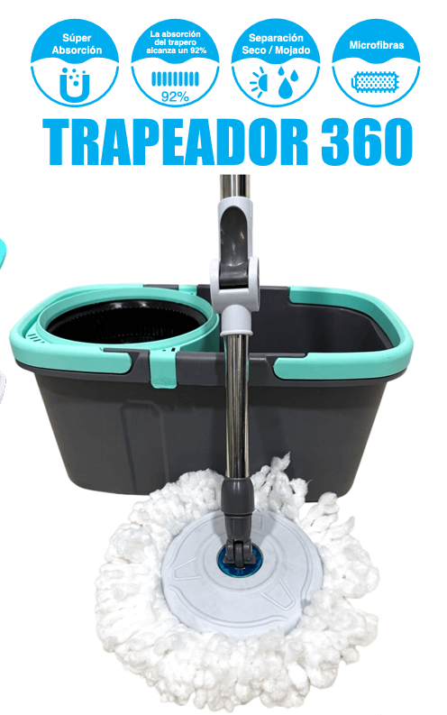TRAPERO GIRATORIO 360° + BALDE ESCURRIDOR